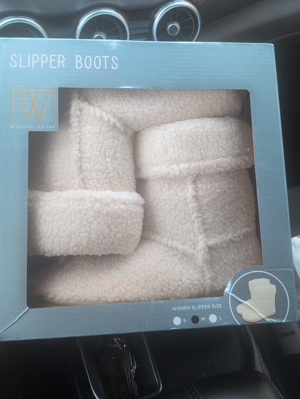 Women's Wayland Square Cream Sherpa Slipper Boots Size M 9-10